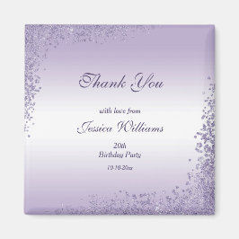 Sparkly Lila Glitter Dekoration Birthday Magnet