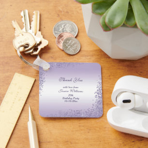 Sparkly Lila Glitter Dekoration Birthday Nyckelring