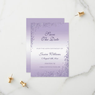 Sparkly Lila Glitter Dekoration Birthday Spara Datumet