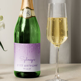 Sparkly Lila Glitter Drip 21:a födelsedagen Party
