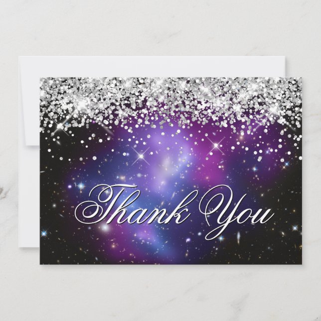 Sparkly Lila Glitter Lila Celestial Photo Tack Kort (Framsida)