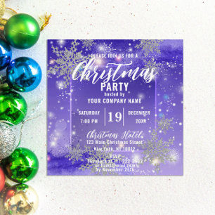 Sparkly Lila Winter Corporate jul Party Inbjudningar