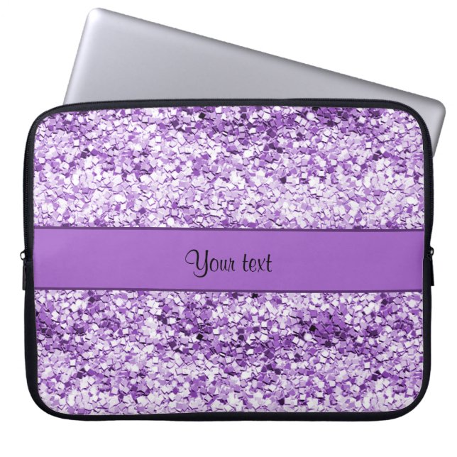 Sparkly lilaglitter laptop sleeve (Framsidan)