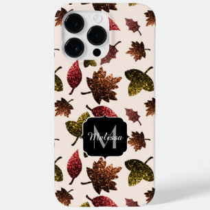 Sparkly löv faller hösten mönster Monogram