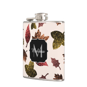 Sparkly löv faller hösten mönster Monogram Fickplunta