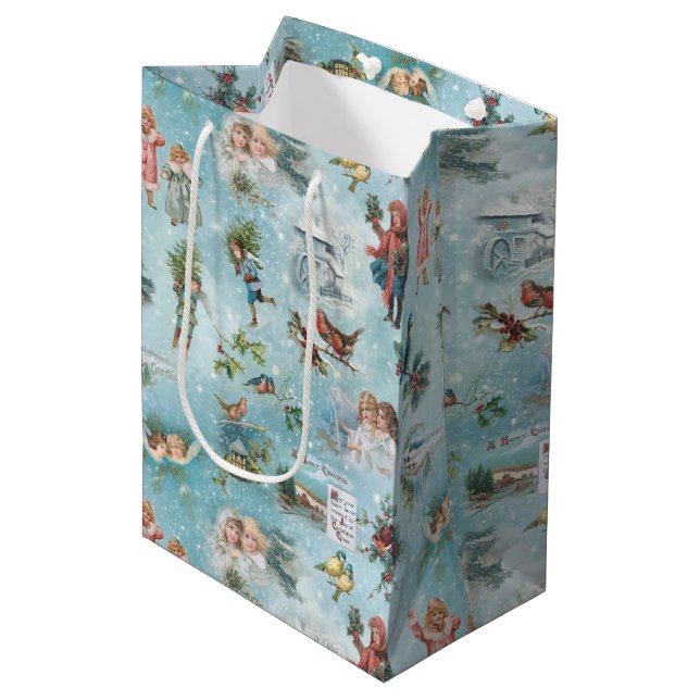 Sparkly Magic Winter Vintage jul Collage (Framsidan Vinklad)