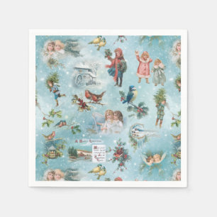 Sparkly Magic Winter Vintage jul Collage Pappersservett
