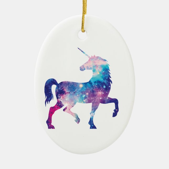 Sparkly Magical Unicorn Julgransprydnad Keramik (Framsidan)