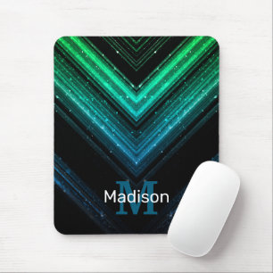 Sparkly metall aqua grönt galaxy chevron Monogram Musmatta