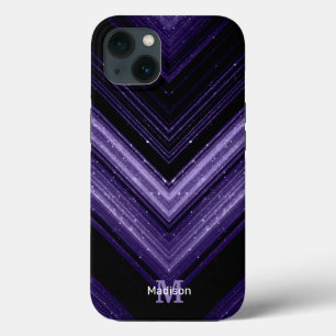 Sparkly metall ultra violet galaxy chevron Monogra