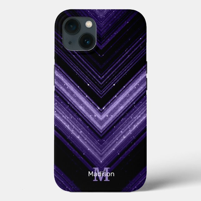 Sparkly metall ultra violet galaxy chevron Monogra (Baksida)