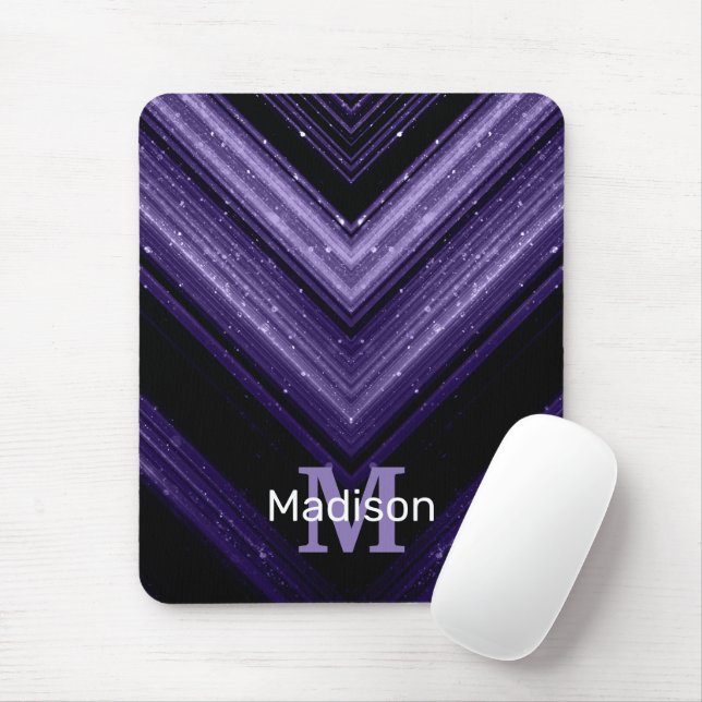 Sparkly metall ultra violet galaxy chevron Monogra Musmatta (Med mus)