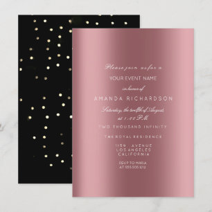 Sparkly Metallic Guld Black Sepia Confetti Ro Inbjudningar