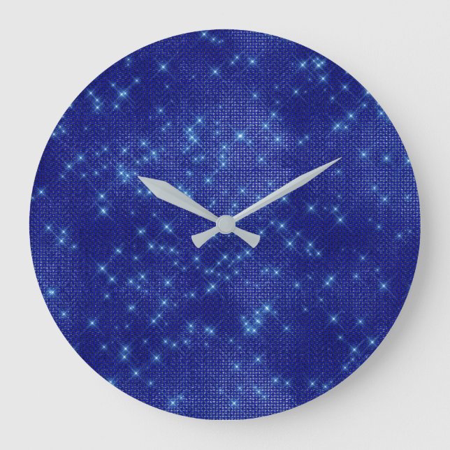 Sparkly metallisk diamant för marinblå stor klocka (Framsida)