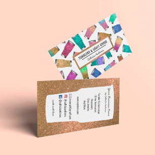Sparkly Modern Glitter Tumbler Crafter Visitkort