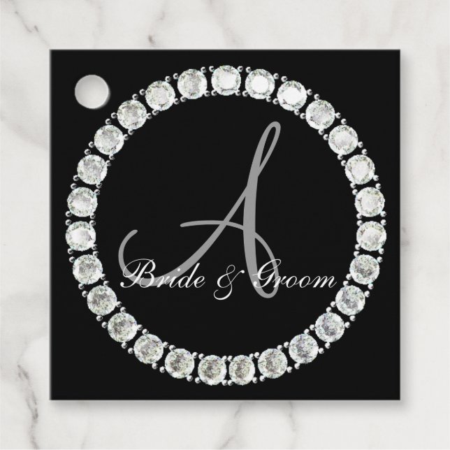 Sparkly monogram A-anpassade Gåvor Etiketter (Framsida)
