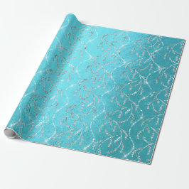 Sparkly Ocean Laurel Blommigt Silver Diamonds Presentpapper