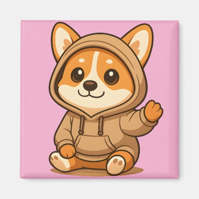 Sparkly Ögon Corgi Magnets | Cute Kitchen Decor Magnet (Framsidan)