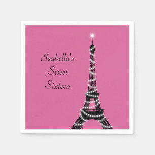 Sparkly Parisian Sweet sixteen Napkin Pappersservett