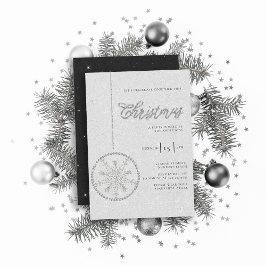 Sparkly Party Rhinestones Glitter Vit jul Inbjudningar