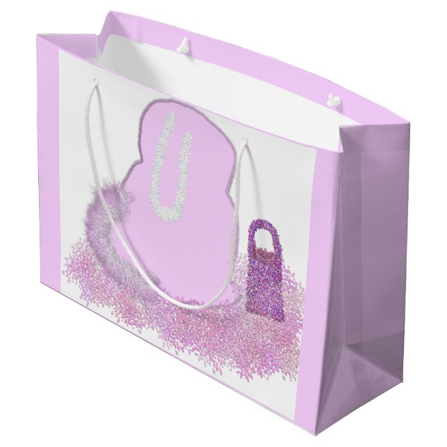 Sparkly Påskhare basket med blommor (Baksidan Vinklad)