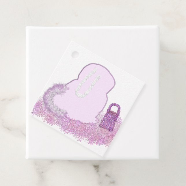 Sparkly Påskhare basket med blommor Gåvor Etiketter (På plats)