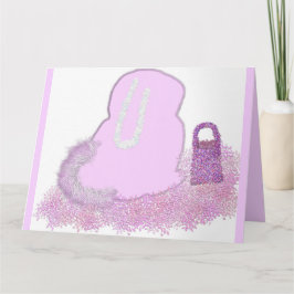 Sparkly Påskhare basket med blomsterkort Kort