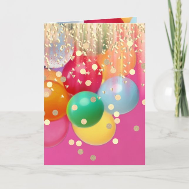 Sparkly Pink Party  Kort (Framsida)