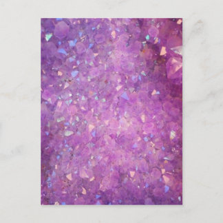 Sparkly Pinky Lila Aura Crystals Vykort
