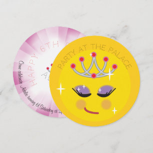 Sparkly Princess Emoticon Inbjudningar