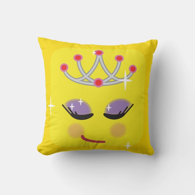 Sparkly Princess Emoticon Kudde (Framsida)