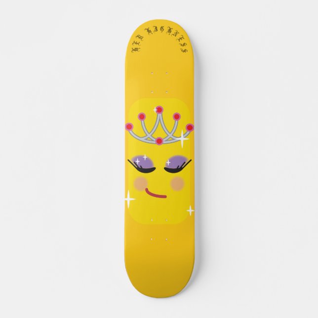 Sparkly Princess Emoticon Mini Skateboard Bräda 18,5 Cm (Framsida)