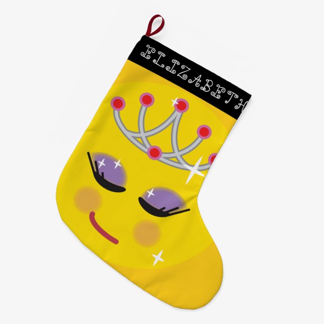 Sparkly Princess Emoticon Stor Julstrumpa (Framsidan (Hängande))