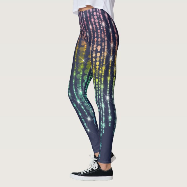 Sparkly Rainbow Stars Leggings (Vänster)