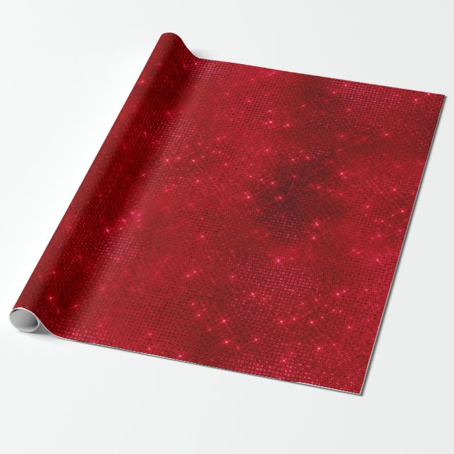 Sparkly Red Foil Presentpapper (Utrullad)