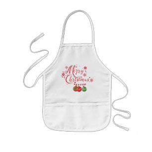 Sparkly Red God jul Candy cane Kids Apron Barnförkläde