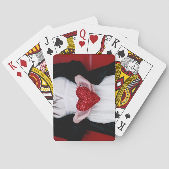 Sparkly Red Kärlek Heart (Alla hjärtans dag) Casinokort (Baksidan)