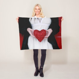 Sparkly Red Kärlek Heart (Alla hjärtans dag) Fleecefilt