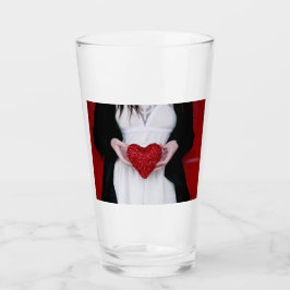 Sparkly Red Kärlek Heart (Alla hjärtans dag) Glaskopp