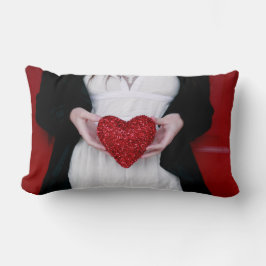 Sparkly Red Kärlek Heart (Alla hjärtans dag) Lumbarkudde