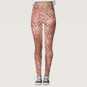 Sparkly Ro Guld Circles Rosa Luxury Gnistra Leggings