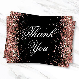 Sparkly Ro Guld Glitter Black Tack Kort