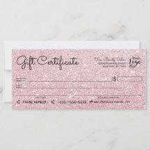 Sparkly Ro Guld Glitter check Gift Certificate