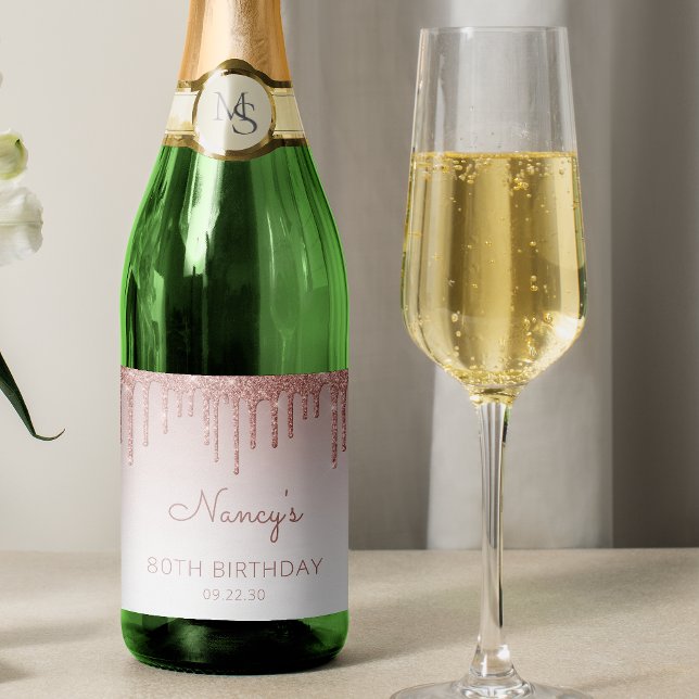 Sparkly Ro Guld Glitter Drip 80:e Födelsedagsfeste (Skapare uppladdad)