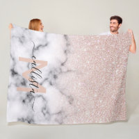 Sparkly Ro Guld Glitter Marble Ombre