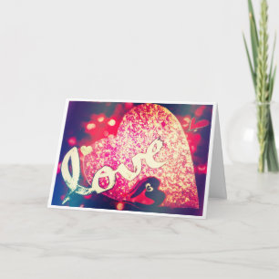 Sparkly röd hjärta älskar jag dig kortet kort