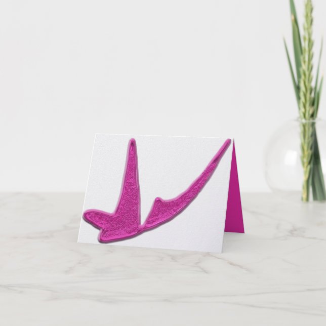 Sparkly rosa butterfly helgkort (Framsida)