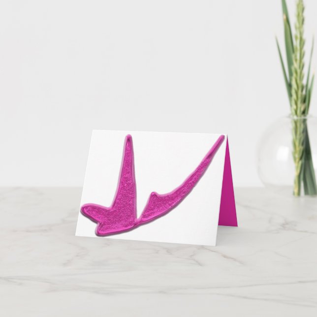 Sparkly rosa butterfly helgkort (Framsida)