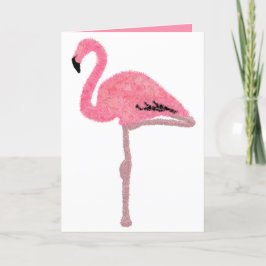 Sparkly rosa flamingo helgkort
