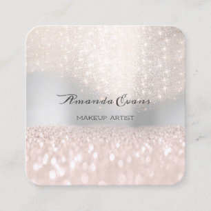 Sparkly Rosa Glitter Makeup Artist Beauty Silver Tidsbeställning Kort